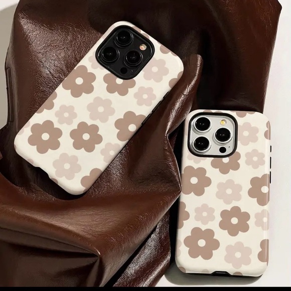 Apple iPhone Phone Case TPU Layered Case Beige Flowers Drop Proof Durable - Picture 6 of 7